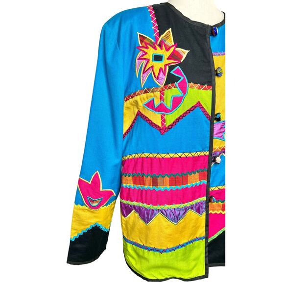 Vintage Draper's & Damon's Womens Size M Embroidered Patchwork Jacket Blazer - Picture 7 of 15